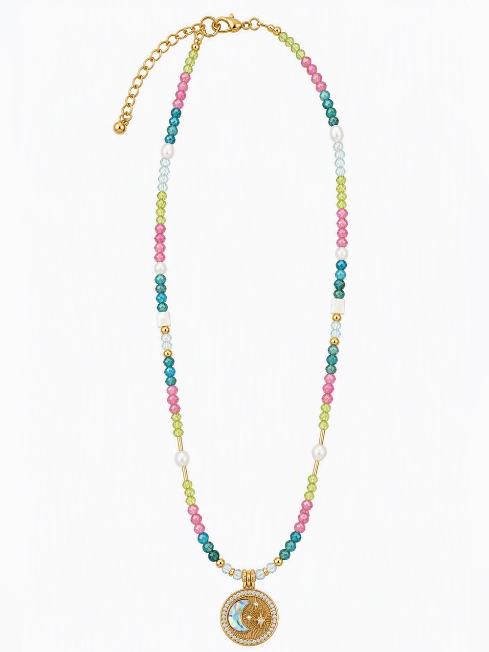 Stunning Multi-Gemstone Necklace with Australian crystal pendant
